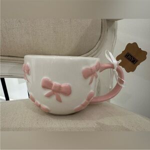 Pink Bow Coquette Ceramic Mug by Lang NWT